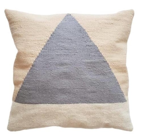 Neutral Mia Handwoven Wool Decorative Throw Pillow Cover | Cushion in Pillows by Mumo Toronto