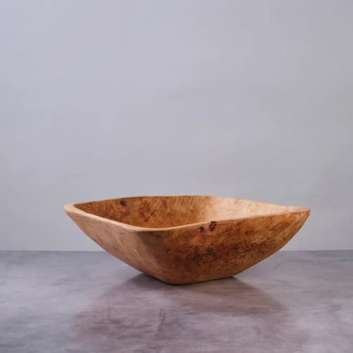 Handcrafted 14" Square Nesting Salad Bowl | Hardwood | Serving Bowl in Serveware by TerraKlay