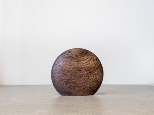 Kva Modern Wooden Vase Mini - Koyu Kestane | Vases & Vessels by Foia
