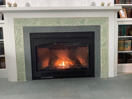 Wave Tile Fireplace Surround | Tiles by Lynne Meade