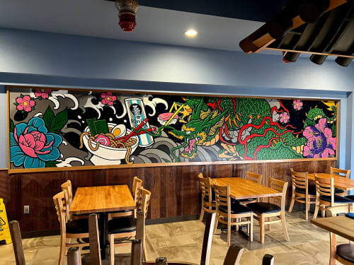 Sushi Blue mural for the Blue Lake Casino | Murals by Sonny Wong | Blue Lake Casino Hotel in Blue Lake