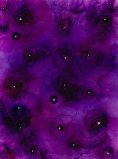 Blooms in Amethyst Original Resin Painting | Oil And Acrylic Painting in Paintings by MELISSA RENEE fieryfordeepblue  Art & Design
