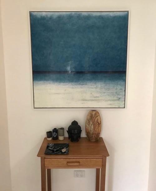 90cm x 90cm Encaustic Horizon | Paintings by Tricia Trinder Art