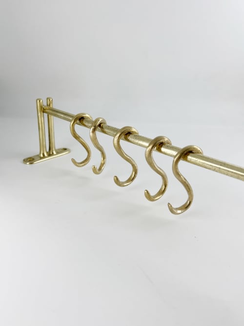 Hanging Rail With 5 Hooks N01 Small - 18 Inches | Hardware by Mi&Gei Hardware Design Studio