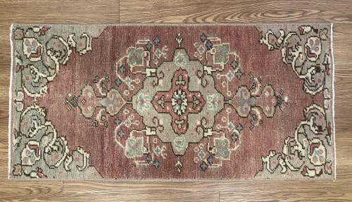 Hand-woven Turkish Rug Doormat| 1.5 x 2.11 | Small Rug in Rugs by Wool and Rug