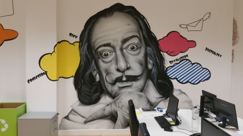 Dali , decoración de oficinas | Paintings by El ROJO... graffitero  , dedicado a dar color en lugares grises