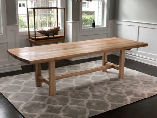 Trestle Table in White Ash | Tables by Brian Holcombe Woodworker