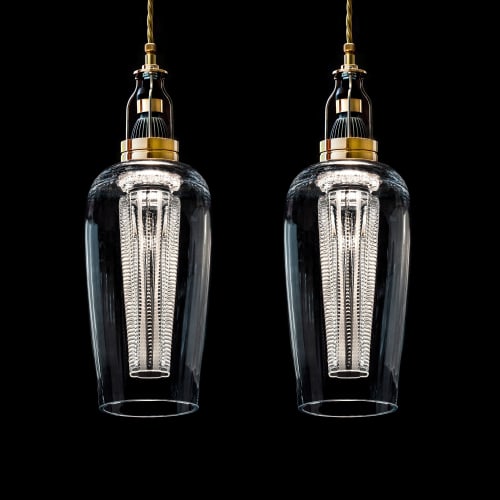 Blown glass/crystal inserts #45 Twins | Pendants by Vitro L