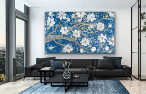 Midnight Magnolia- sold | Paintings by L Rowland Contemporary Art