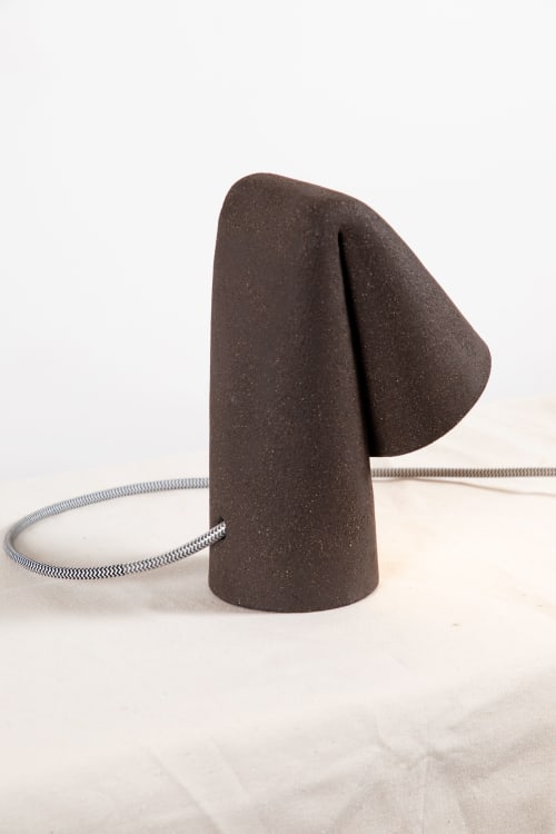 Melo Fold Desk Lamp - Black Ceramic Table Lamp | Lamps by Catalin Filip
