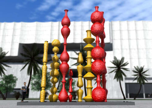 8 Pillars of culture | Public Sculptures by Rafail Georgiev - Raffò | China Ceramic Museum in Jingdezhen Shi