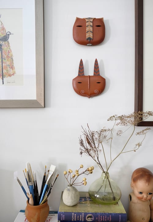 Rabbit with Curlicue Moustache | Wall Hangings by Yen Yen Lo