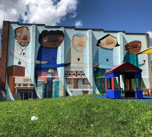 Sinai Hospital mural | Murals by Danamarie Hosler | Sinai Hospital (Belvedere & Lanier) in Baltimore