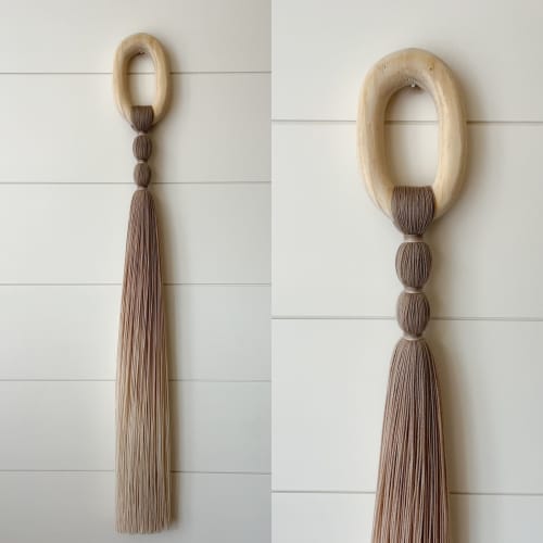 Tan ombré tassel wall hanging | Wall Hangings by The Cotton Yarn