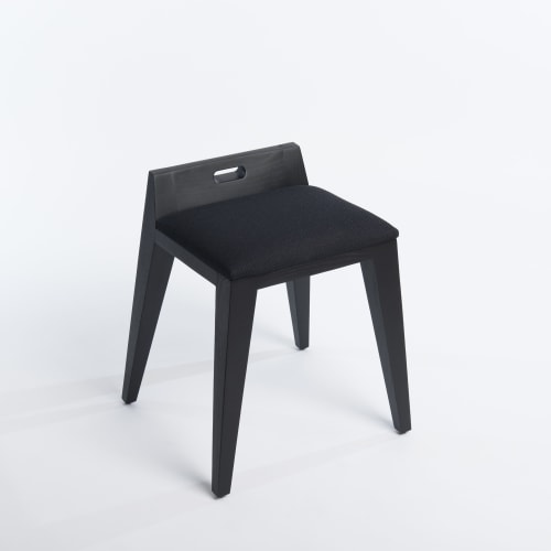 om16.2  black ash Stool | Chairs by olivier moravik | Centre Bonlieu in Annecy