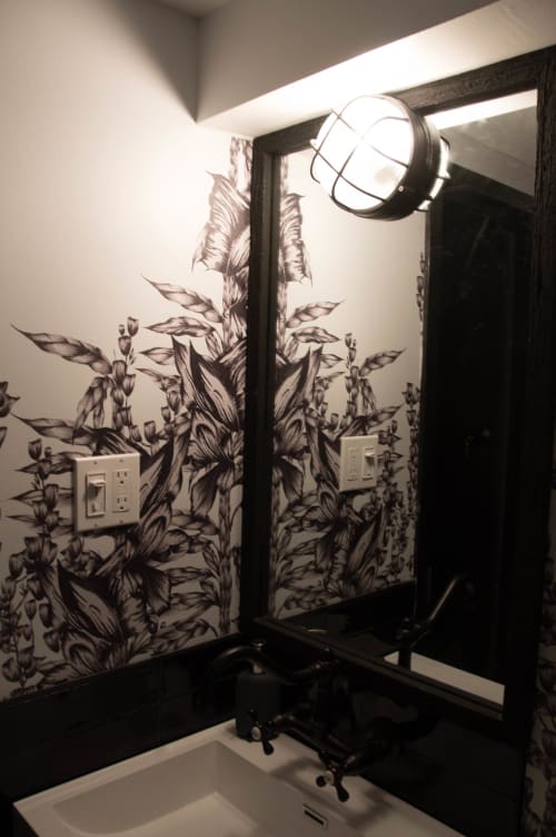 Custom Wallpaper by Candice Kaye Design at Pantry Rosedale, Toronto