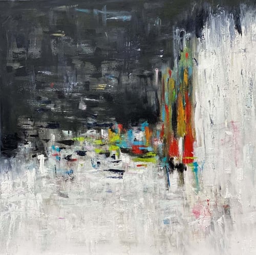 Dancing in the Dark Acrylic Abstract | Oil And Acrylic Painting in Paintings by Strokes by Red - Red (Linda Harrison)