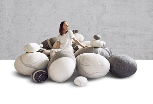 Set of felted wool stones "NOW" | Pillows by KATSU