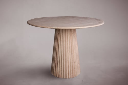 Travertine Dining Table. Marble Dining Table. Dining Table. | Tables by HamamDecor LLC