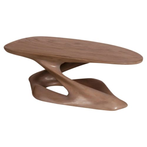 Amorph Plie Coffee Table Solid Oak Wood in Gray Oak Finish | Tables by Amorph