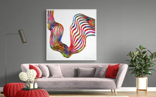 painting sculpture 3D op art abstract art kinetic wall decor | Paintings by Virginie SCHROEDER | Chicago in Chicago