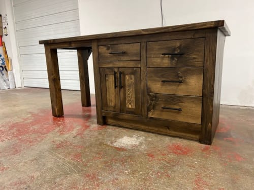 Model #1087 - Custom Kitchen Island With Seating Area | Countertop in Furniture by Limitless Woodworking