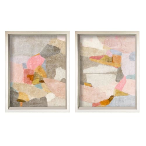 Pink Strata Set (2) Framed Abstract Giclee Prints | Paintings by Suzanne Nicoll Studio