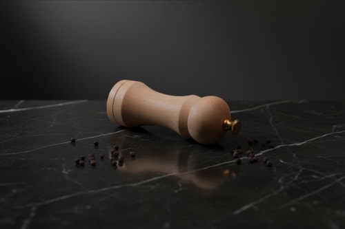 Maple Pepper Mill with Gold Accent | Serving Utensil in Utensils by Holzkunst Samuel Meisinger