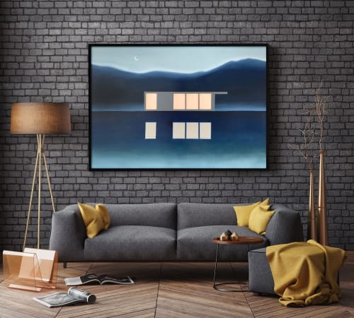 Abstract Landscape Lakeside - Framed Print | Prints by Nicolette Atelier