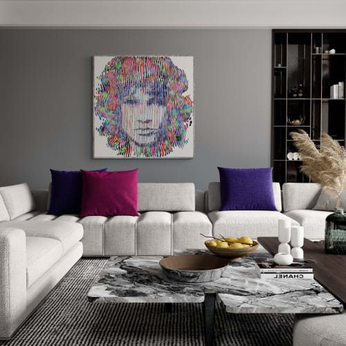 Jim Morrison the doors you make me real | Mixed Media by Virginie SCHROEDER