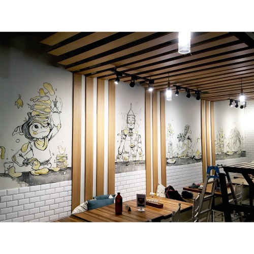 Tea Time | Murals by SillyJellie | Yellow Brick Road in Kuala Lumpur