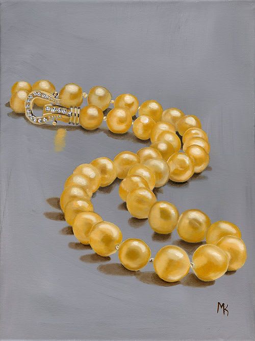 Golden Pearls - Vibrant Giclée Print | Paintings by Michelle Keib Art