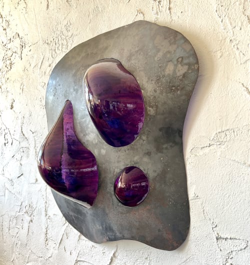 plum glass and steel | Sculptures by Kelly Witmer