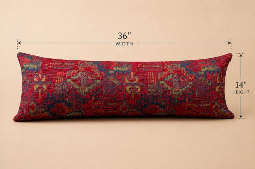 Authentic Turkish Kilim Lumbar Pillow Cover 14x36 Inches | Pillows by Sew