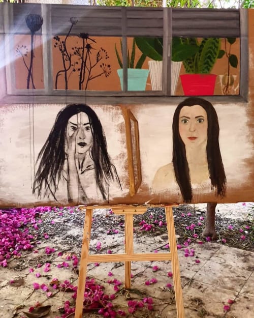 I'm a bitch 'Im a lover- Self portrait | Paintings by PninaDesign | Tel Aviv-Yafo in Tel Aviv-Yafo