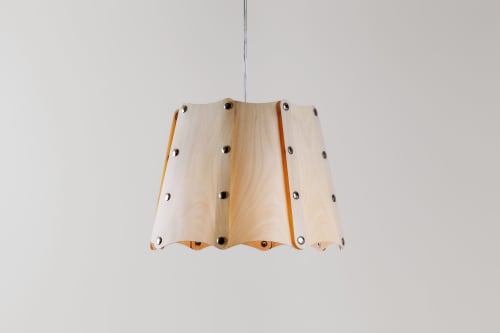 Light RAD Pendant crafted with Real Mini Wood Veneer | Pendants by Traum - Wood Lighting