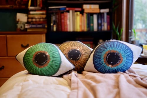 cotton sateen BLUE, GREEN & BROWN SCULPTED EYE PILLOWS | Pillows by Mommani Threads