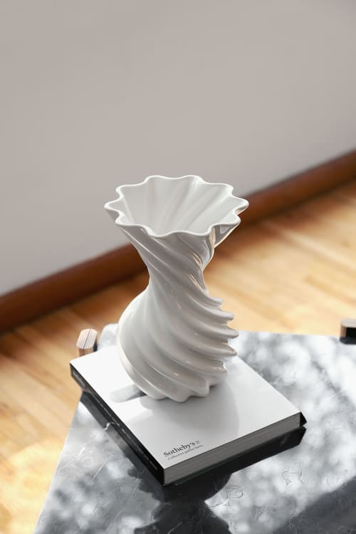 Decorative Ceramic Vase with White Glaze, Miss Jolie by Joel Escalona | Vases & Vessels by nono