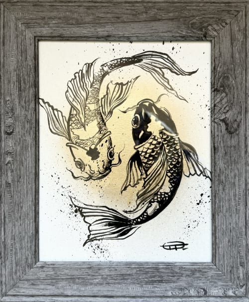 Koi fish painting, framed | Drawing in Paintings by Oplyart