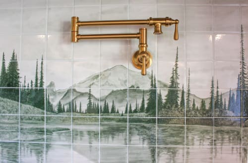 Custom Order Hand Painted Ceramic Tile | Tiles by KOLOS ceramics