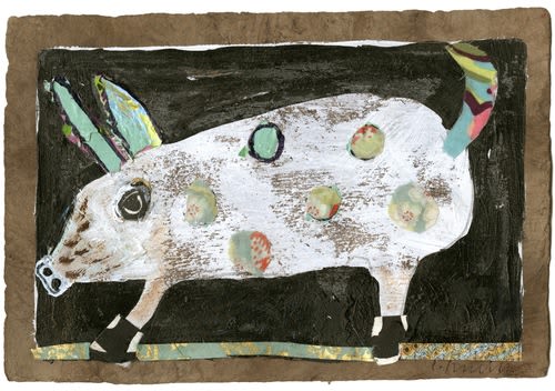 Green-Eared Pig | Paintings by Pam (Pamela) Smilow