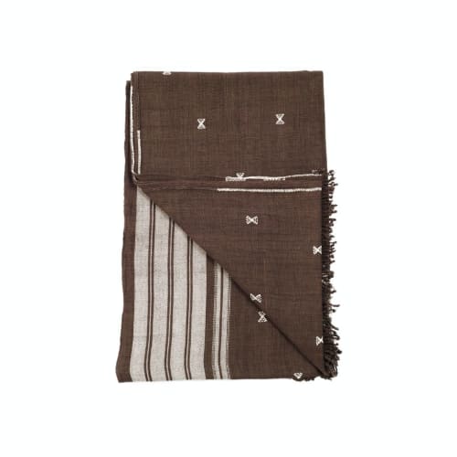 Ebony Brown Handloom Organic Cotton Throw | Linens & Bedding by Studio Variously