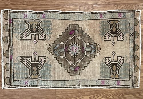 Hand-woven Turkish Rug Doormat| 1.8 x 2.11 | Small Rug in Rugs by Wool and Rug