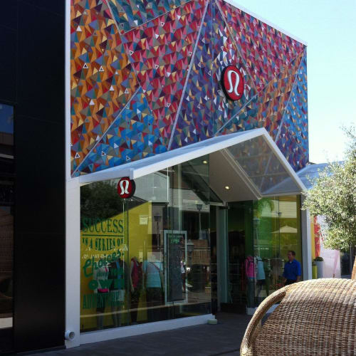 “Triangular tessellations on & around their store” Mosaic | Public Mosaics by Mercedes Austin Art | Westfield UTC in San Diego