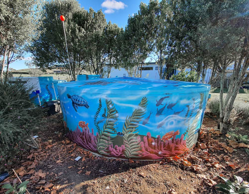 Watertank mural, aquatic theme | Murals by Manabell