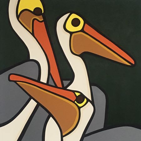 Pelicans | Oil And Acrylic Painting in Paintings by Jeff Kapfer | Angad Arts Hotel in St. Louis