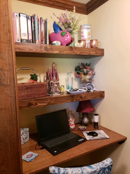 Floating Shelves | Art & Wall Decor by RAW to Reclaimed Woodworking | Private Residence - Matthews, NC in Matthews