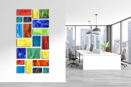 "Intrepid" Glass Wall Sculpture Set | Wall Hangings by Karo Studios | New York in New York