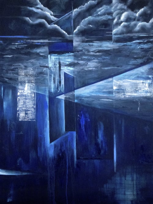 "Emergence" Original Abstract Oil on Canvas Painting | Oil And Acrylic Painting in Paintings by Susan Verekar