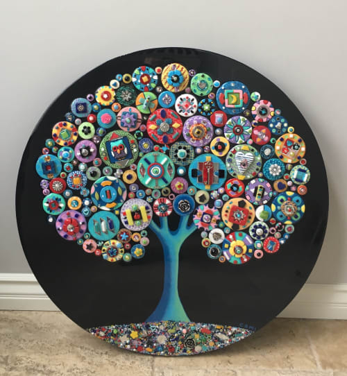“Color My World” - 30" diameter | Art & Wall Decor by Cami Levin